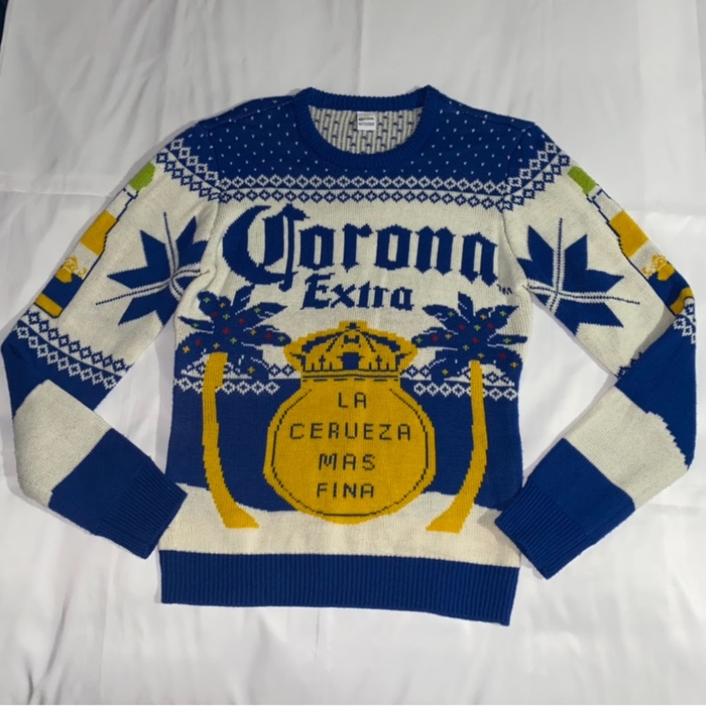 Corona Extra Long Sleeve Crewneck Christmas Sweater